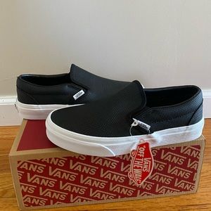 Black Leather Slip-on Vans
